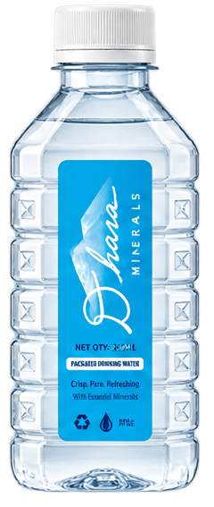 Dhara Minerals 200 ML packaged drinking water bottle